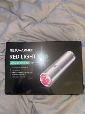 REJUVAKNEE Red Light Pro - Silver Handheld Device with Red LEDs